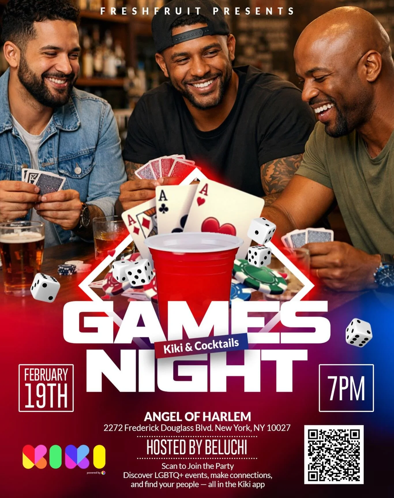 Join us February 19th at Angel of Harlem for Kiki &amp; Cocktails: Games Night&mdash;Spades, Uno, Slam, Boggle, good drinks, and even better company. Pull up, play a hand, make a connection, and let the games (and the kiki) begin.
#KikiAndCocktails #