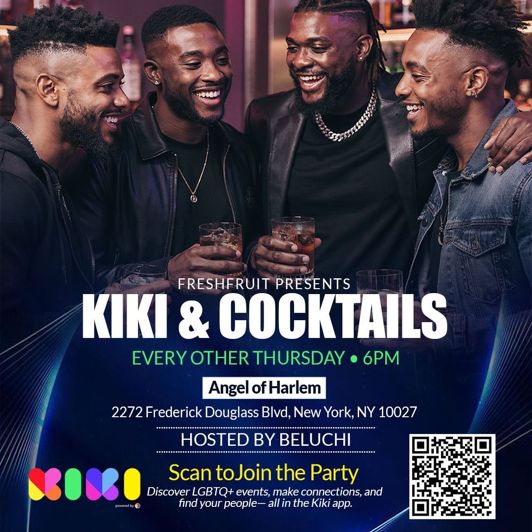 Harlem, let&rsquo;s Kiki.
Every other Thursday, starting January 8th, we&rsquo;re taking over Angel of Harlem for Kiki &amp; Cocktails &mdash; a happy hour built for connection, community, and a Kiki that never misses. 
Sip, meet new people, and catc