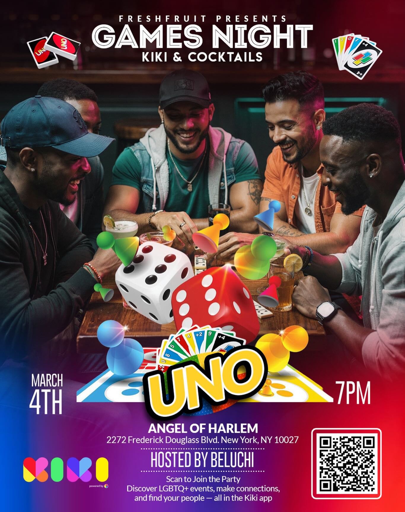 I know, there&rsquo;s a lot happening in the world right now to be scared. But while life is lifing, we still need hold on to joy and community. Join us March 4th at Angel of Harlem for Kiki &amp; Cocktails: Games Night&mdash;Spades, Uno, Connect 4, 