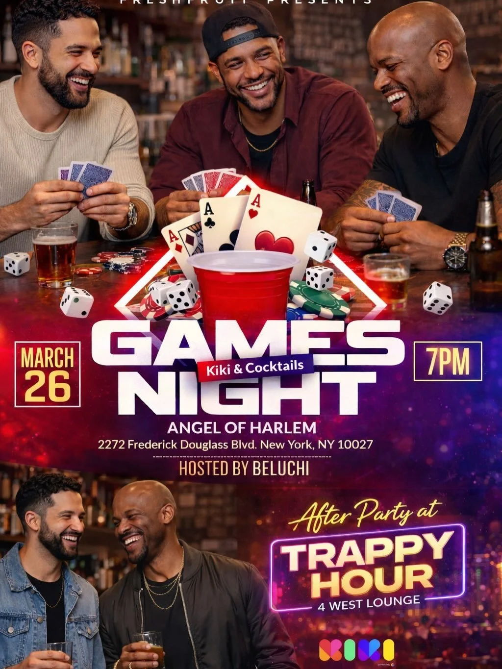 Kiki &amp; Cocktails 🍸✨

Game Night is going UP this Thursday at 7PM at Angel of Harlem 🎲💃🏽 as part of Community Night in collaboration with Trappy Hour! Come vibe, play, sip, and connect with the fam 💖

And we&rsquo;re not stopping there&hellip