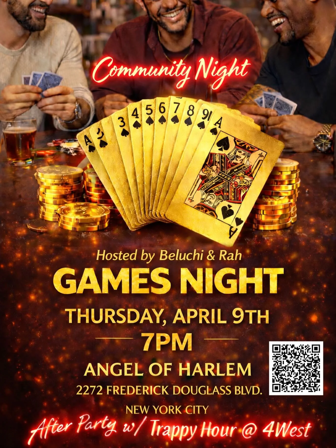 Game night just got bigger. 🎲✨ Join us for Kiki &amp; Cocktails this Thursday at 7PM at Angel of Harlem&mdash;where the vibes, laughs, and a little friendly competition set the tone. Then keep it going with Trappy Hour at 10PM at 4West.

We&rsquo;re