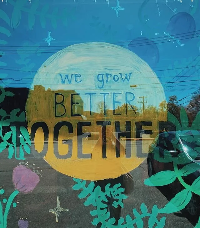 WE GROW BETTER TOGETHER. Thank you @serendipitybarharbor &amp; @jennyonamountaintop for asking me to paint this mural, it was so fun! #community #mural #together #art