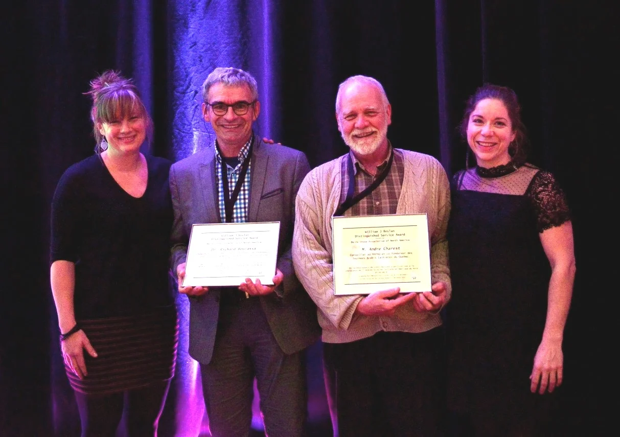 Distinguished Service Award, 2017: Dr Richard Bourassa, and M Andre Charest of CEPOQ, presented by Julie Mayrand (QC) and Marie-Chantal Houde (QC).