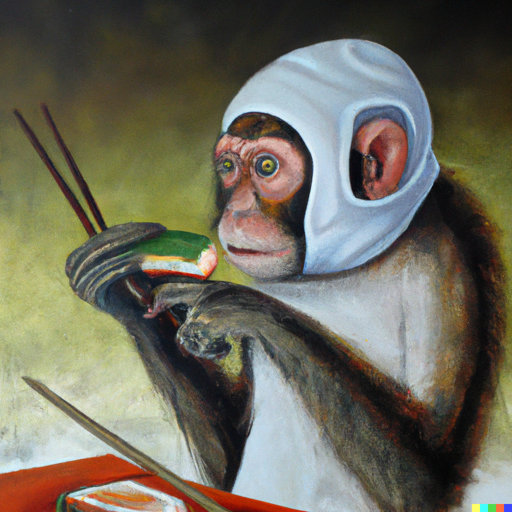 Chuckles loves sushi