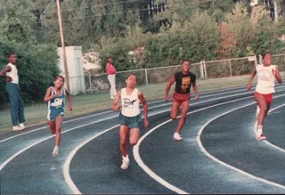 Age 9, running the 200m for the Durham Striders.