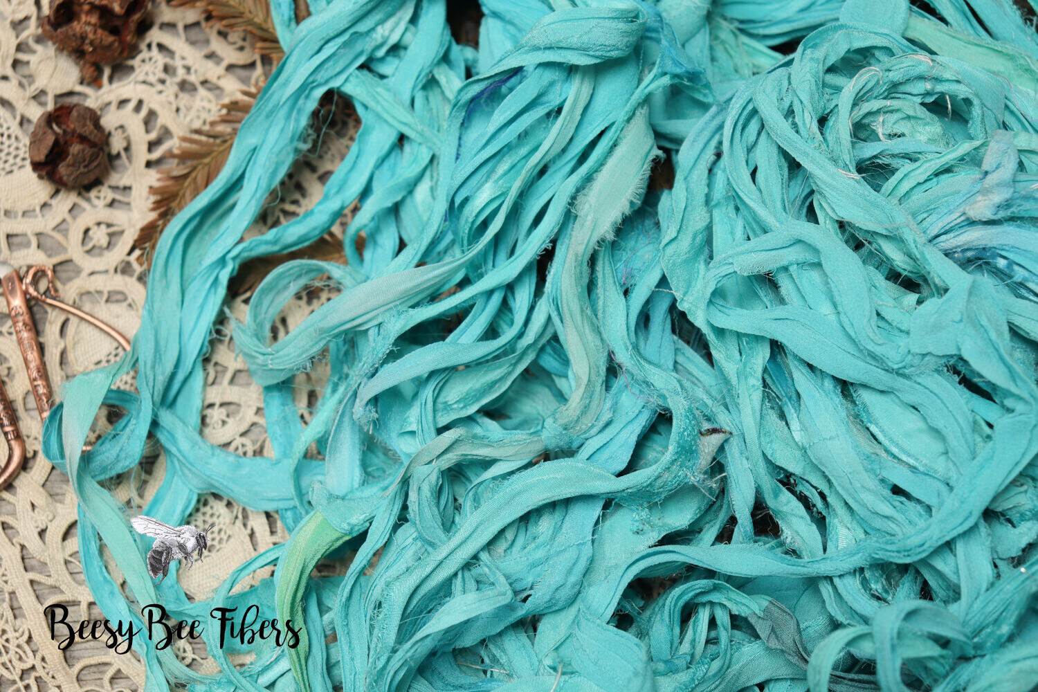 Maya Riviera - Recycled Sari Silk Ribbon - Fair Trade — Beesybee Fibers