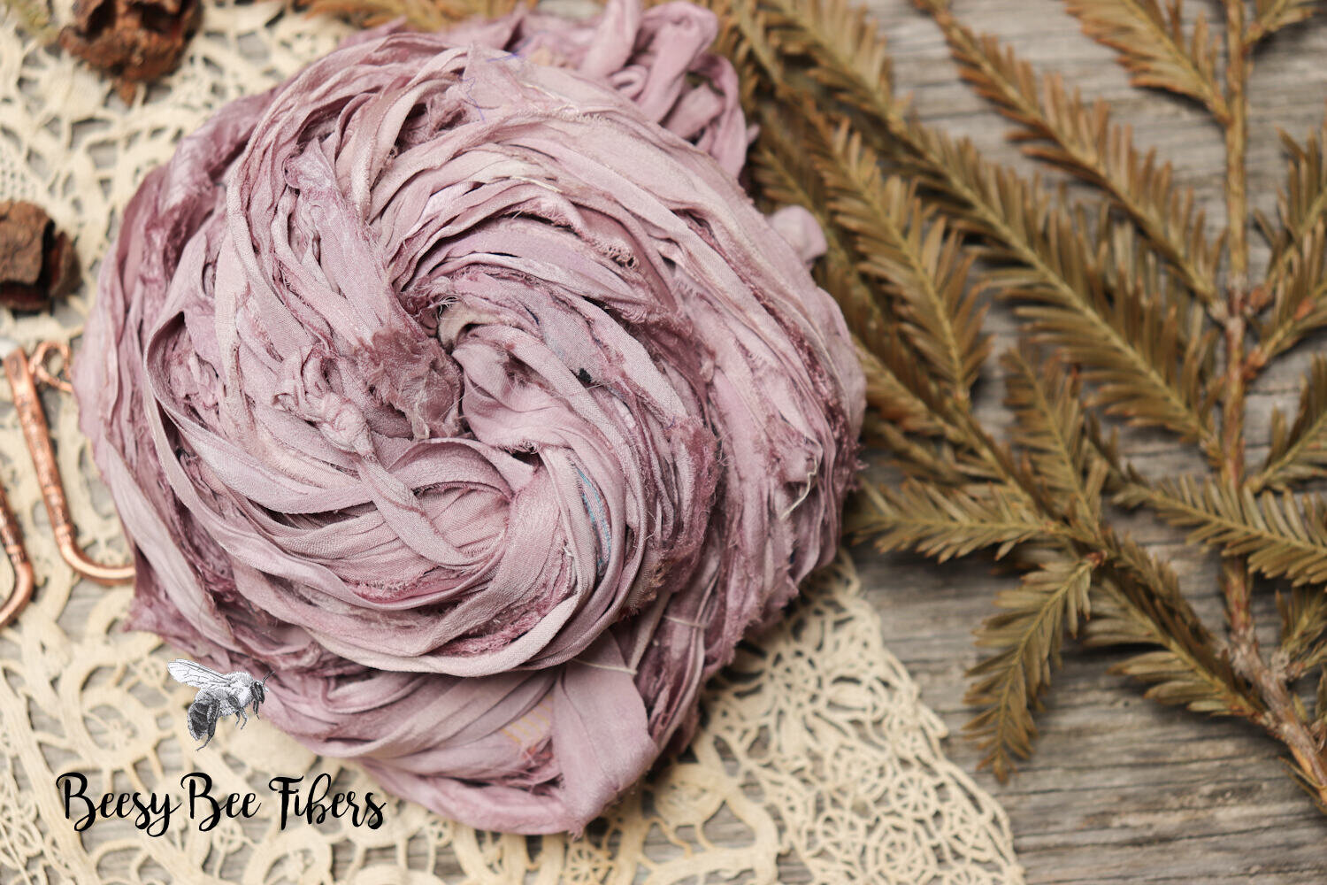 10 yards Sari Silk Ribbon Purple Rose