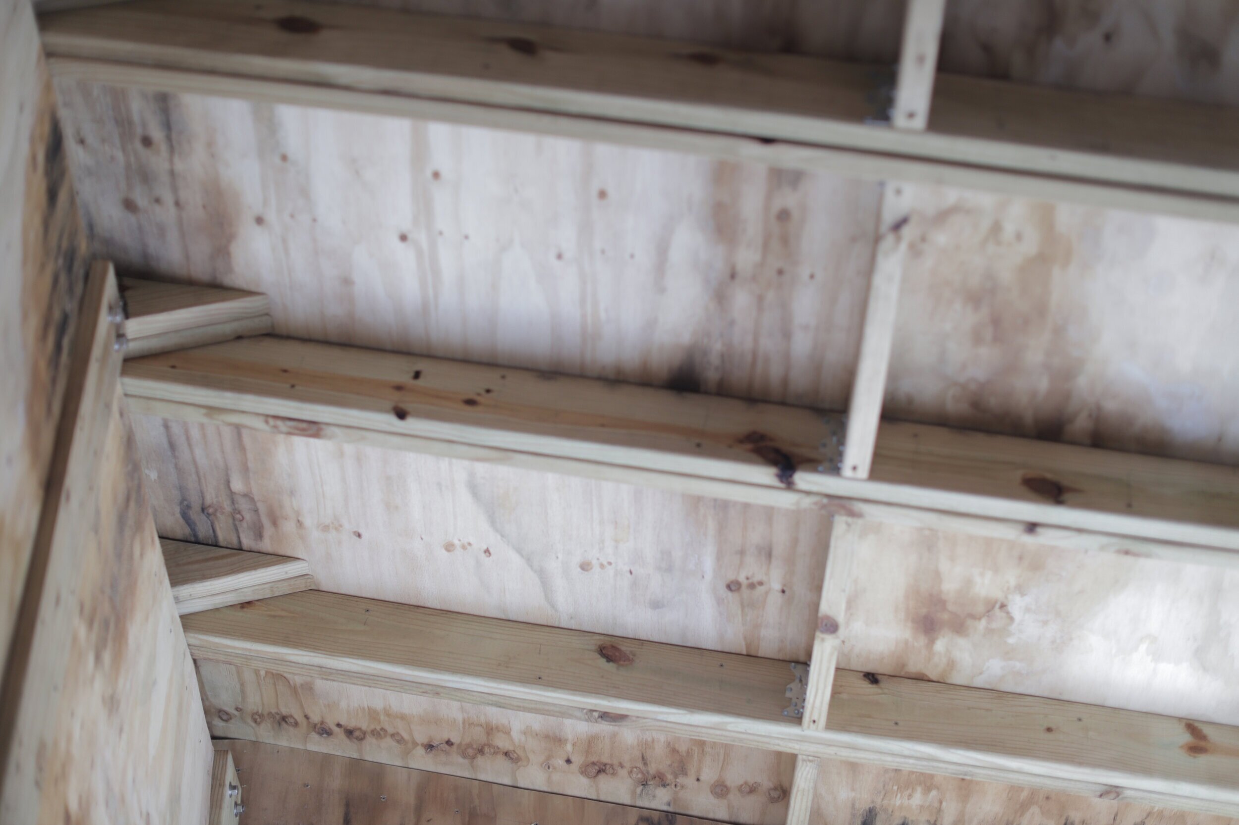  Interior detail of a wooden roof. Photo by Gabriela Ros and Katja Torres. 