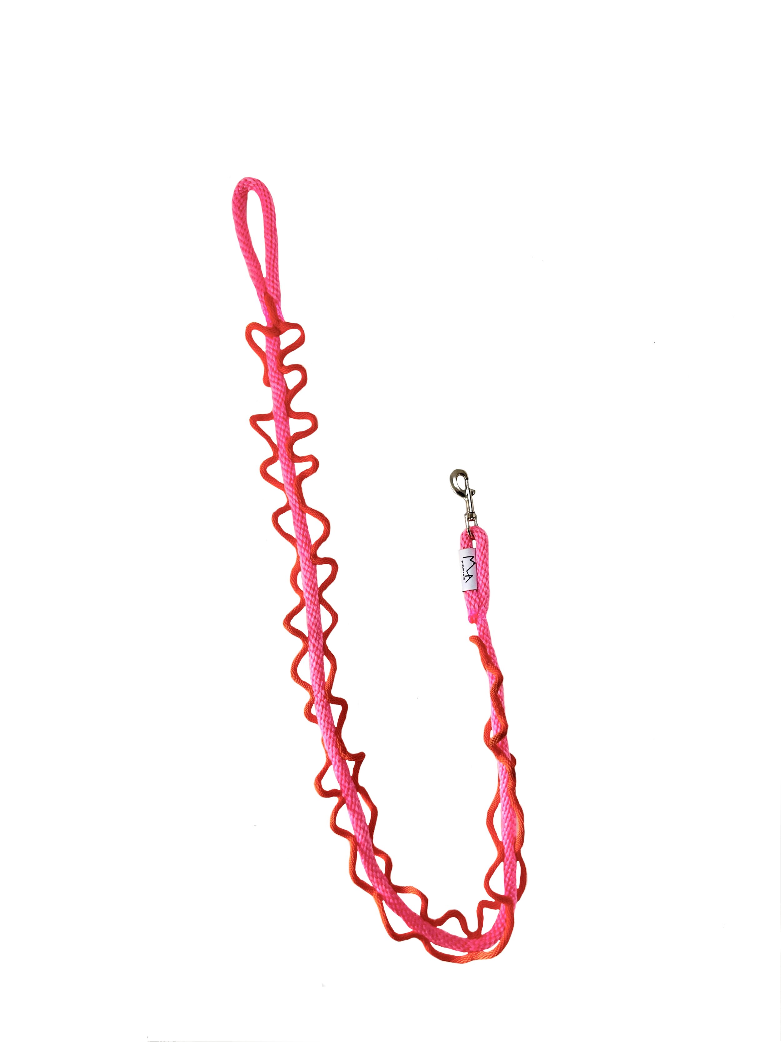 HOT PINK & ORANGE WIBBLY WOBBLY WOOF  DOG LEAD