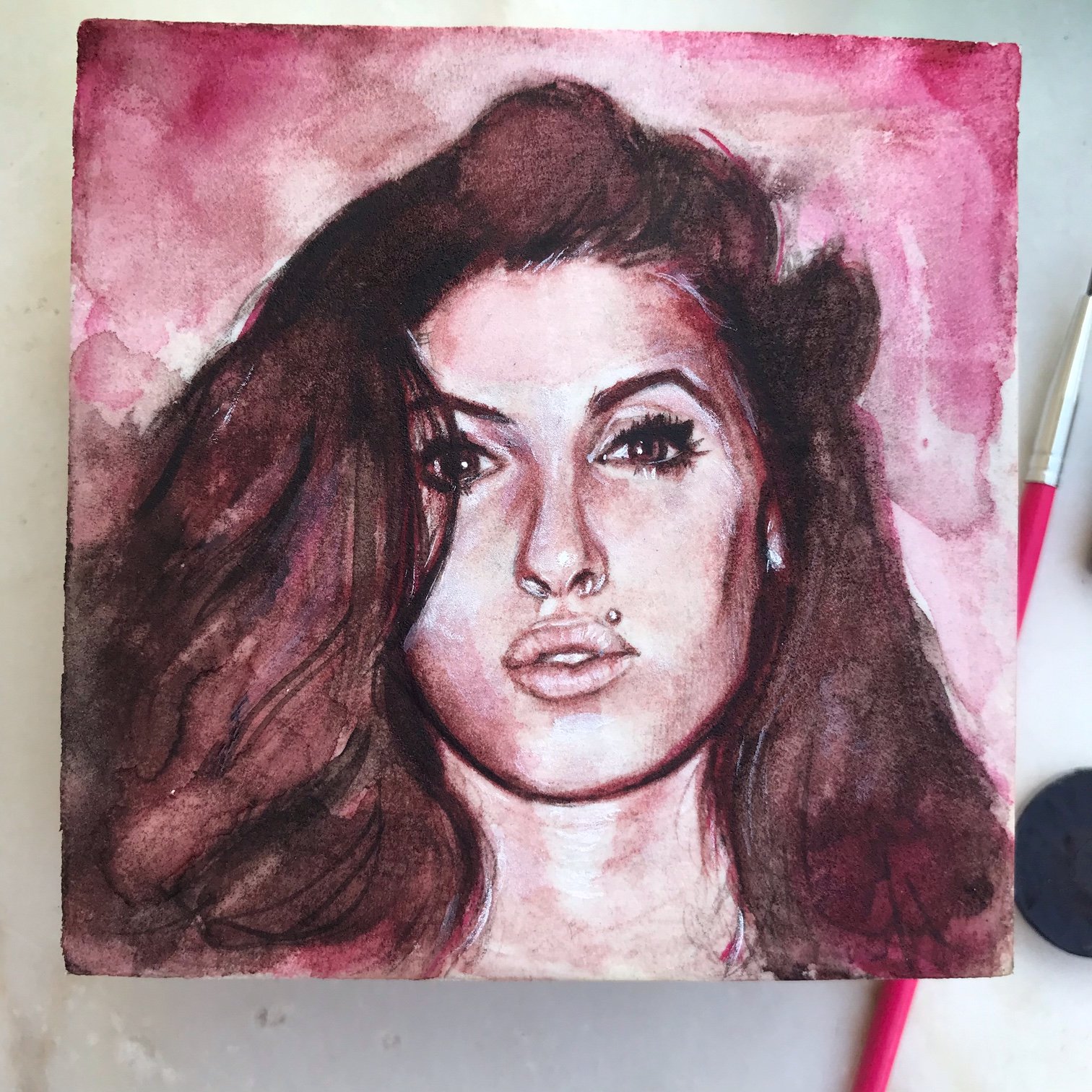 Amy Winehouse watercolour 