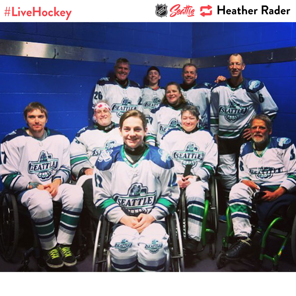 “Seattle #Tbirds #SledHockey team #livehockey, and we’re all excited as hell for the Seattle franchise!”