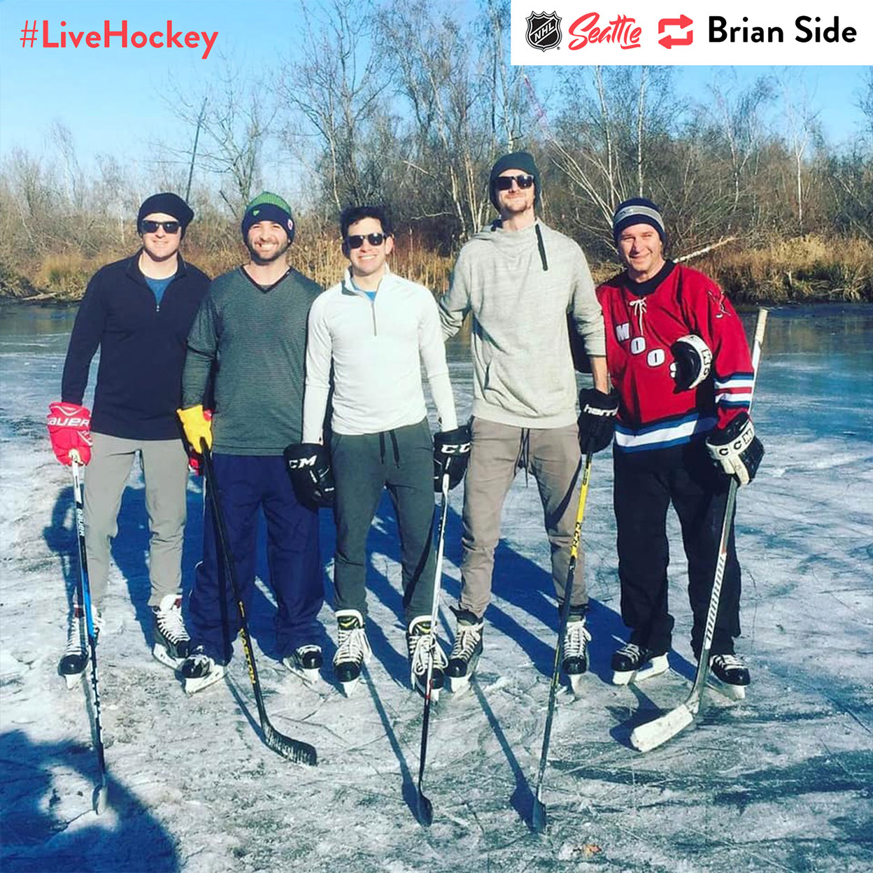 “When the UW arboretum freezes with just a few inches of ice #livehockey”