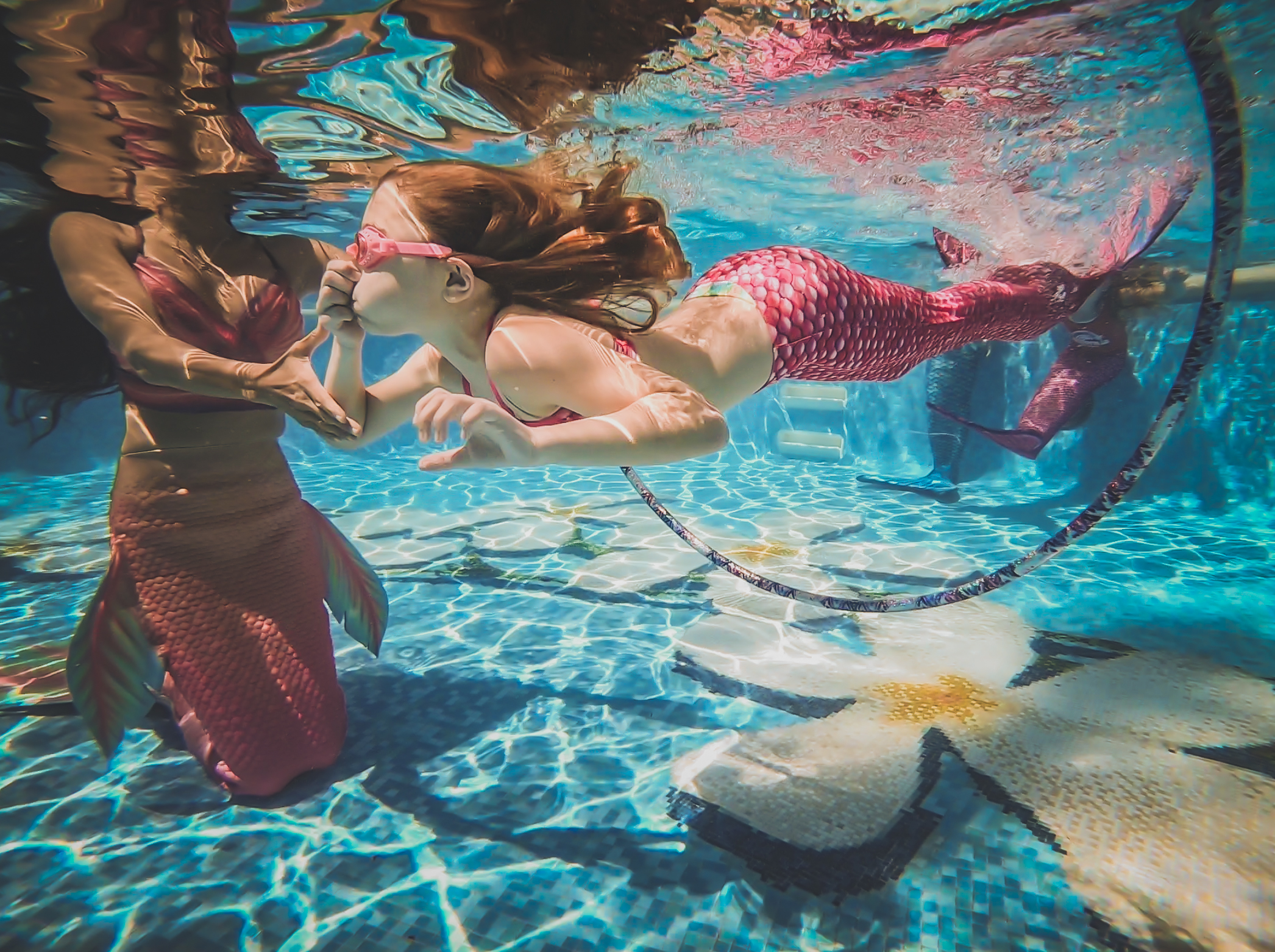 performing our Mermaid University class at the world famous fairmont kea lani resort in wailea