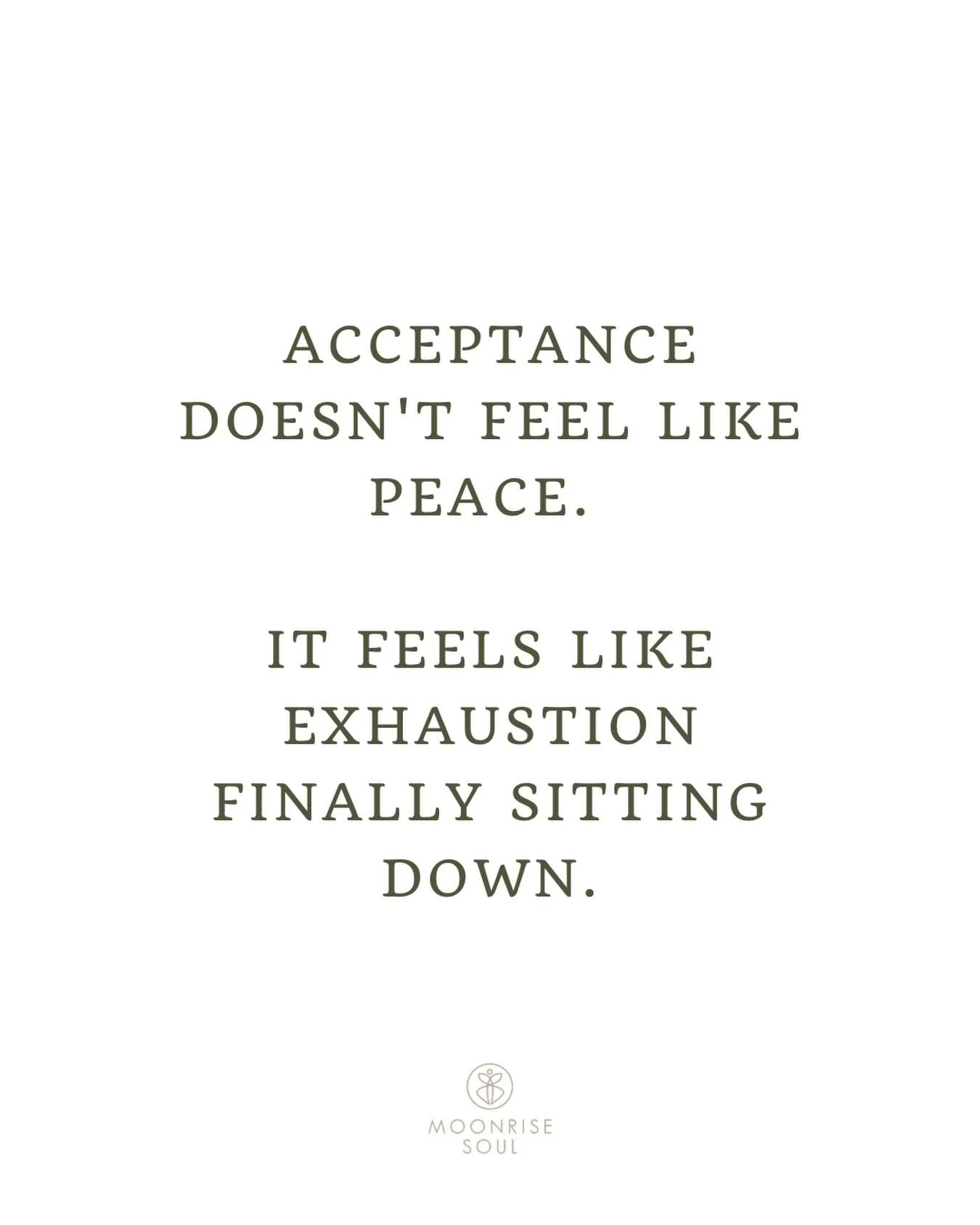 We were sold a version of acceptance that looks like a sunset and a deep breath. The real thing is quieter and a lot less photogenic. 
It&rsquo;s the moment you stop performing okayness about something that isn&rsquo;t okay. 
And whatever follows tha