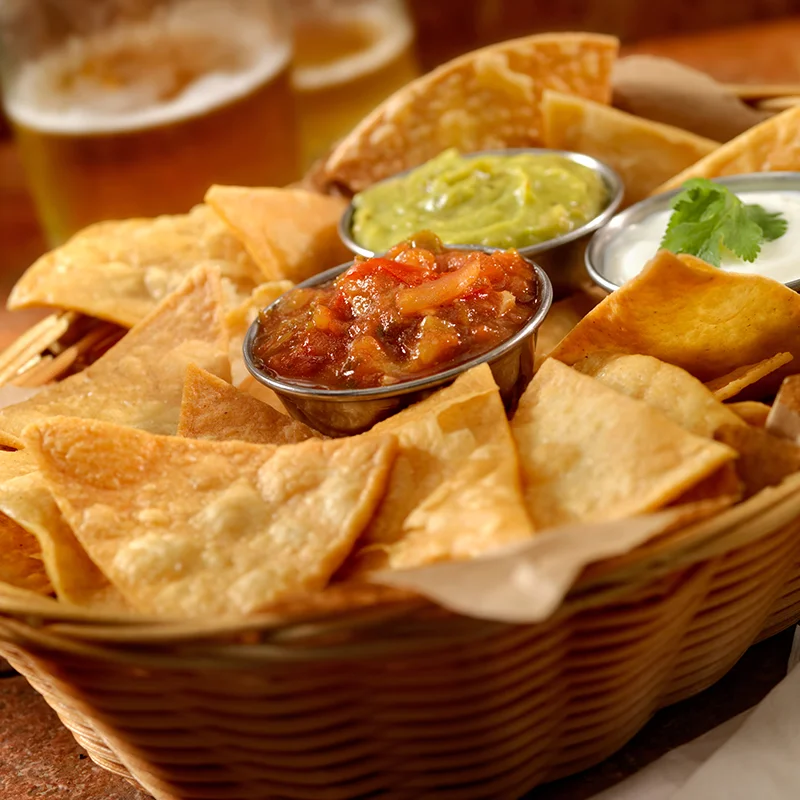 Round Edge, Thin Cut Unfried Yellow Corn Chips 1/6 Cut