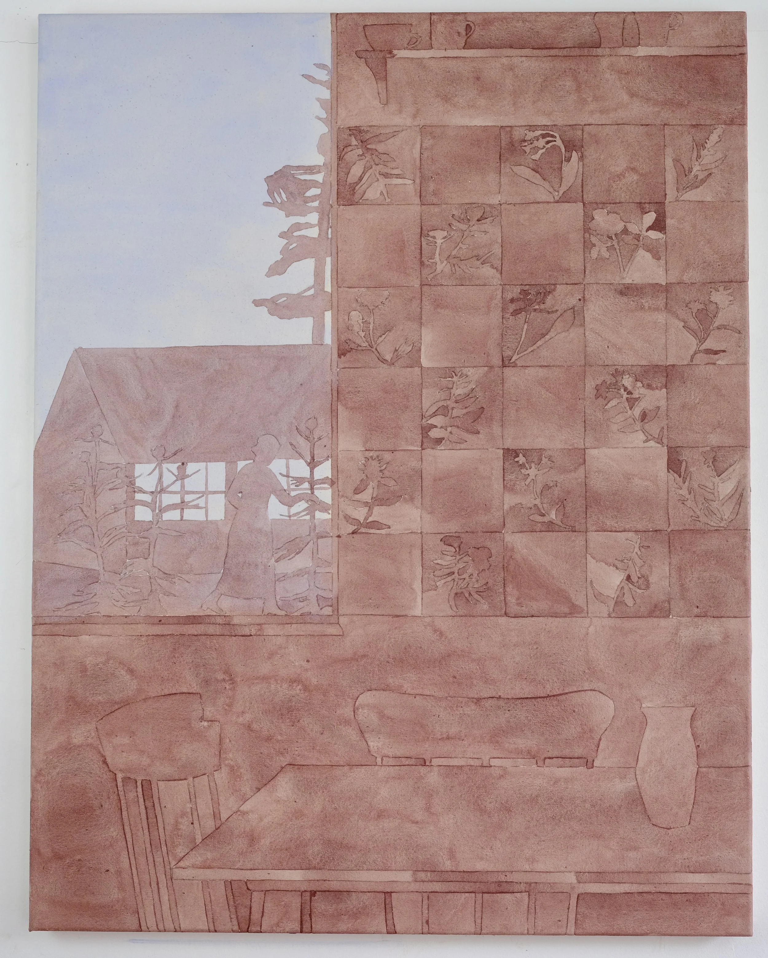  Finding a Place of Solace  Acrylic on canvas 70 × 90 cm  2025    