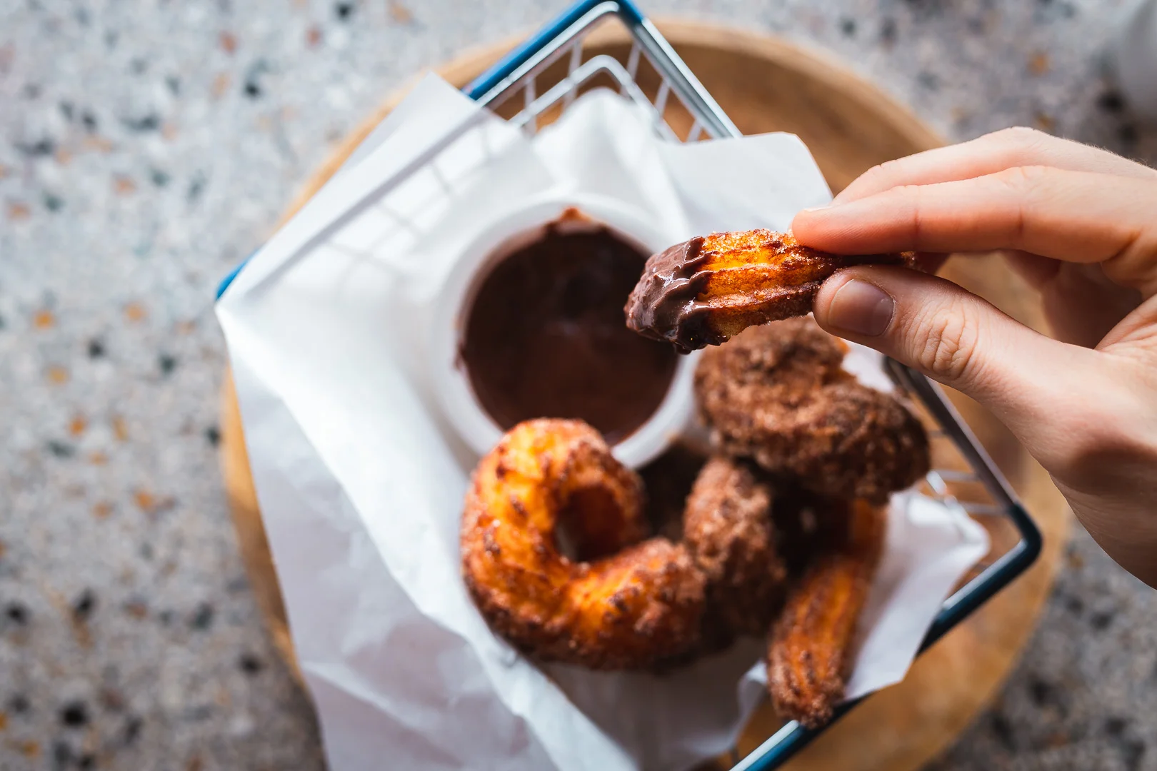 Restaurant photographer - Kamile Kave - Potato Churros dipped in Chocolate Sauce.jpg