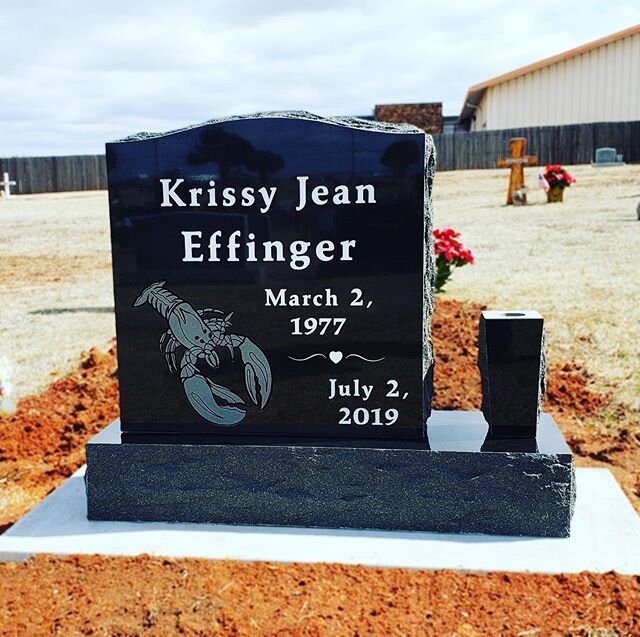 Here is something we specialize in! This is a perfect example of a customer wanting custom artwork on a memorial. We are able to redraw their emblem and sandblast engrave it into the granite. Creating a truly unique feel and personable memorial. We h