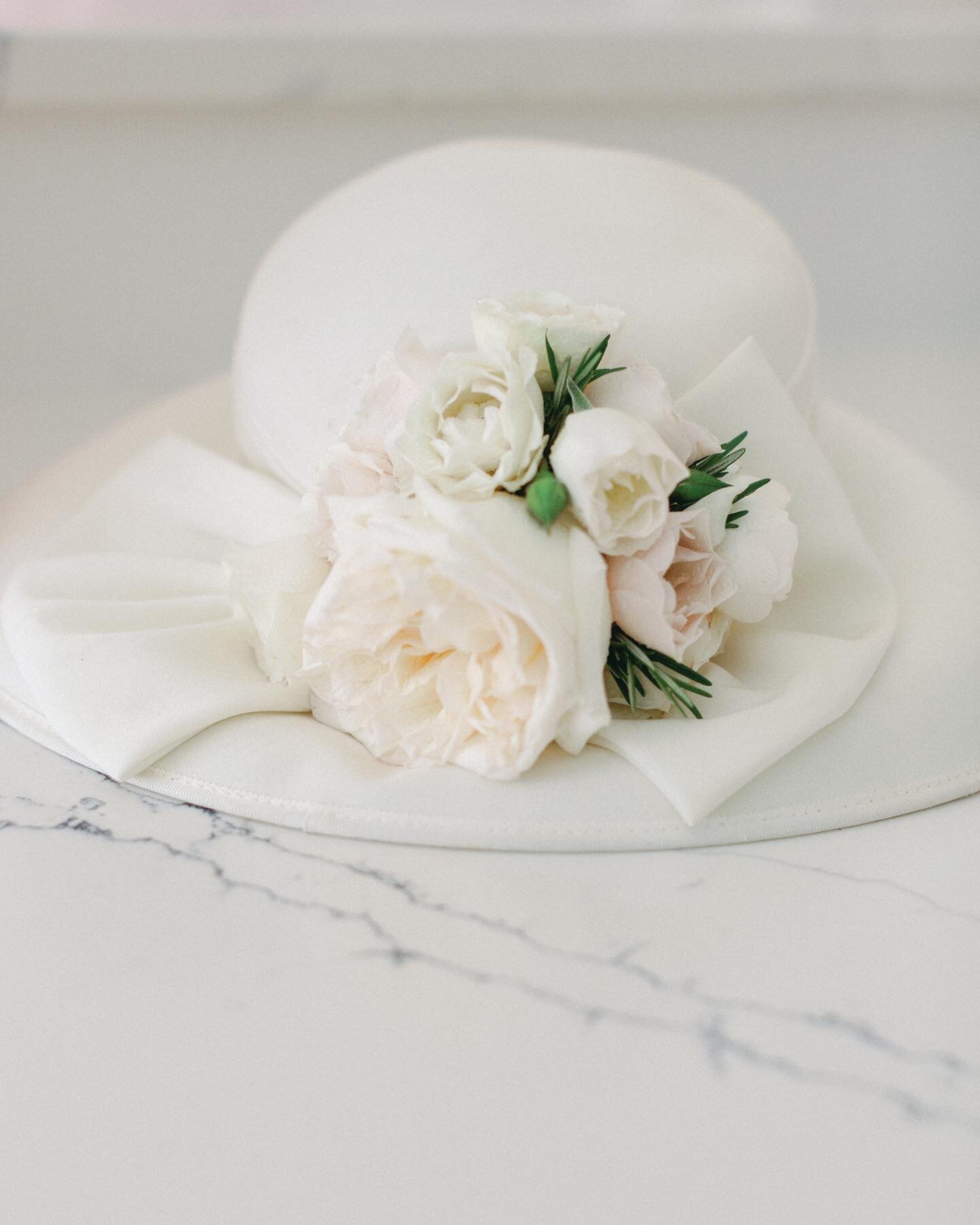 It&rsquo;s all in the detail. 

My mum wore this hat to my sisters christening, and wanted to wear it again for her wedding. We added this beautiful cluster of fresh flowers to the bow to upgrade it a little and tie it in with the rest of the bridal 