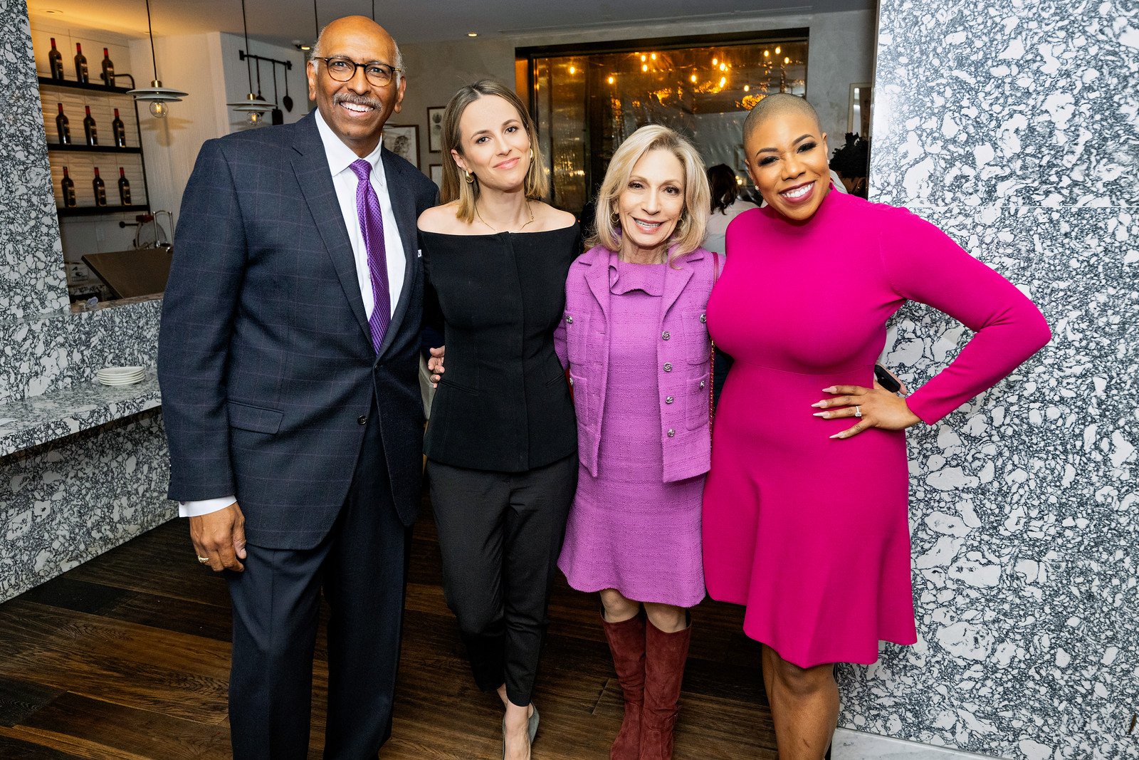  Michael, Alicia and Symone with Andrea Mitchell during a celebratory dinner In honor of “The Weekend.” 