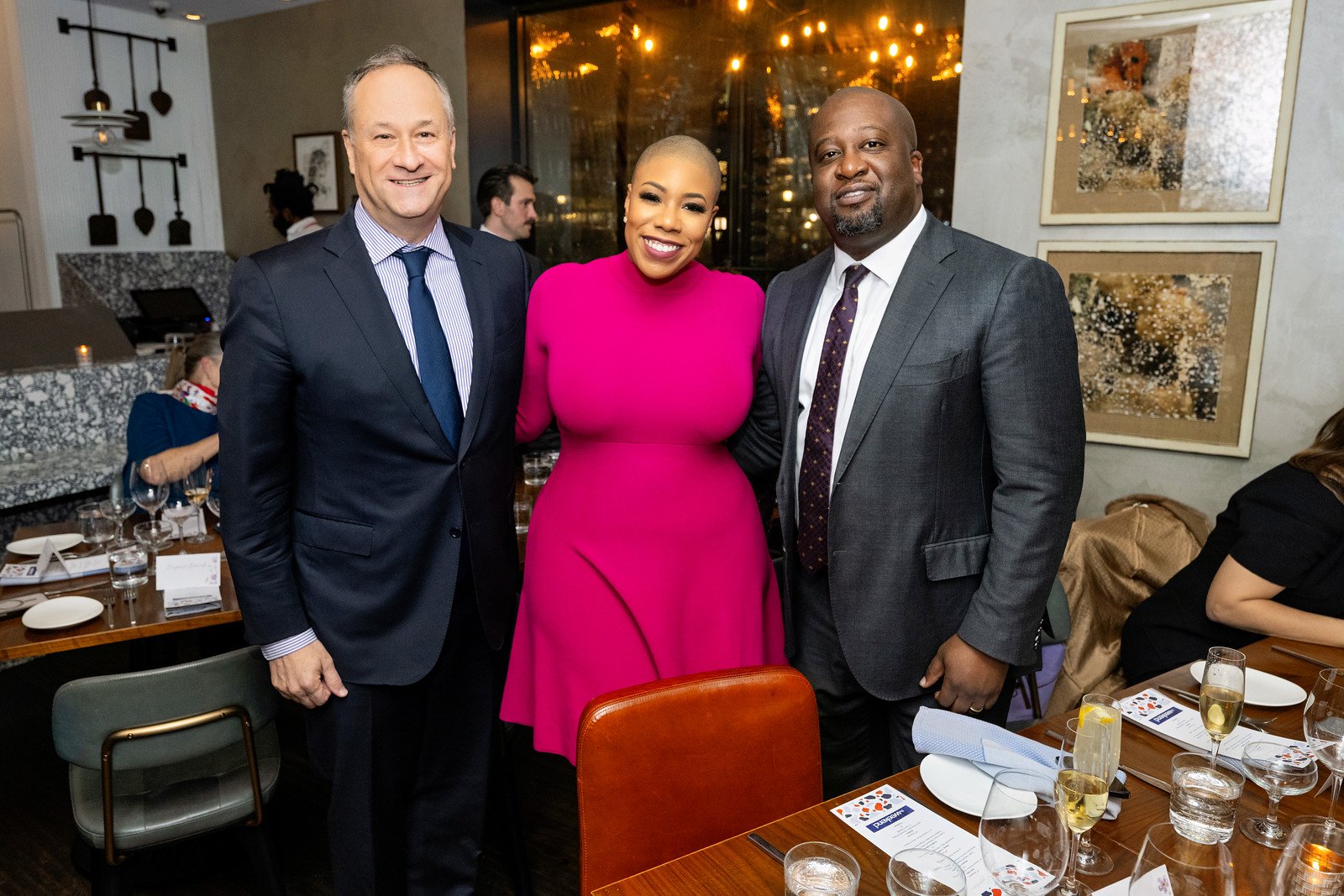  Second Gentleman of the United States Mr. Douglas Emhoff with Shawn Townsend and Symone during a celebratory dinner In honor of “The Weekend.” 