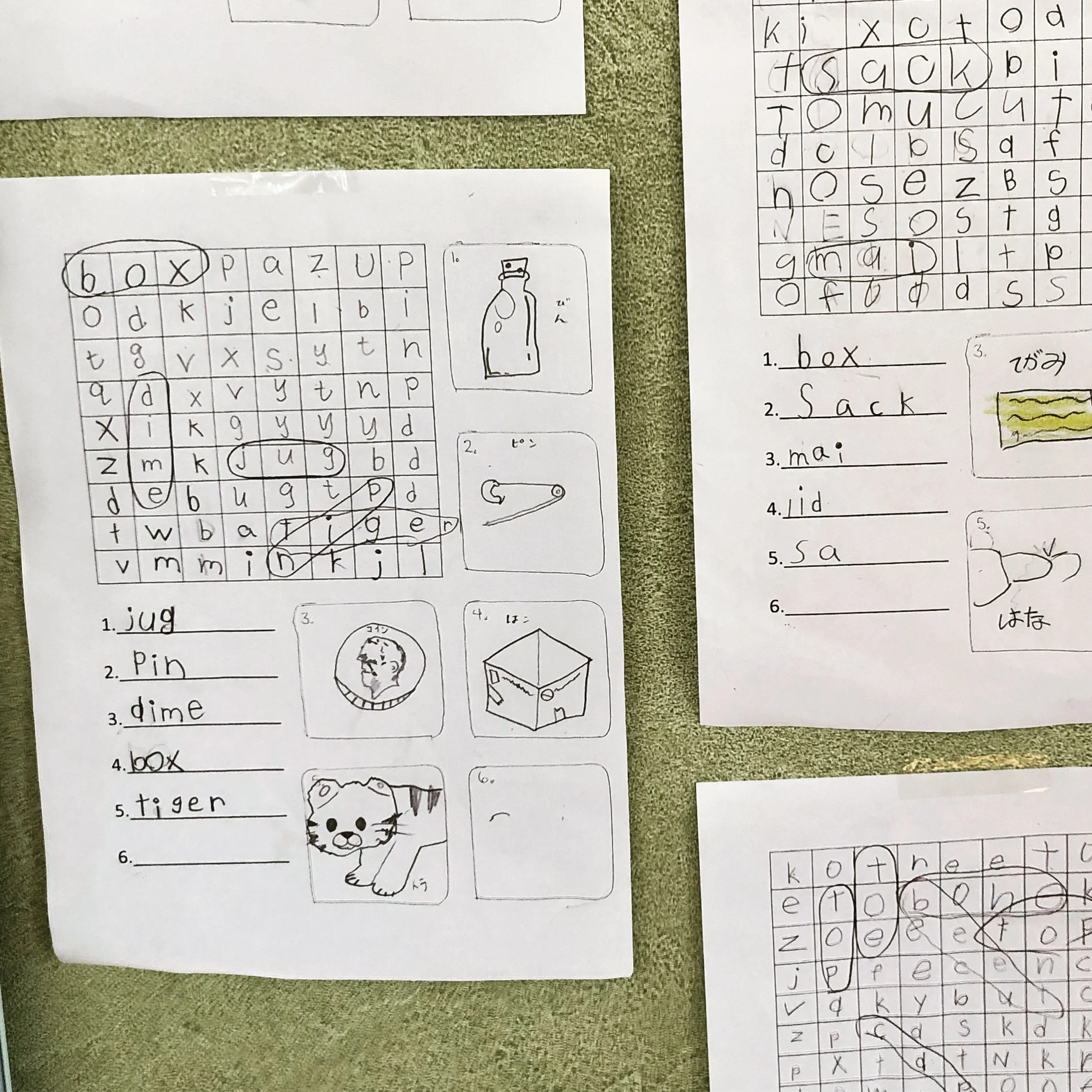 自分で Word Search を作って、他のチームにチャレンジをさせて、大切な楽し時間、しかも英語で