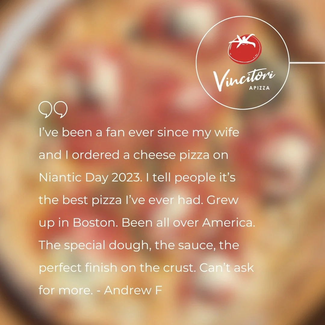 Wow! Thank you! 🙏❤

VincitoriApizza.com | 860-739-3136 | 294 Main St, Niantic