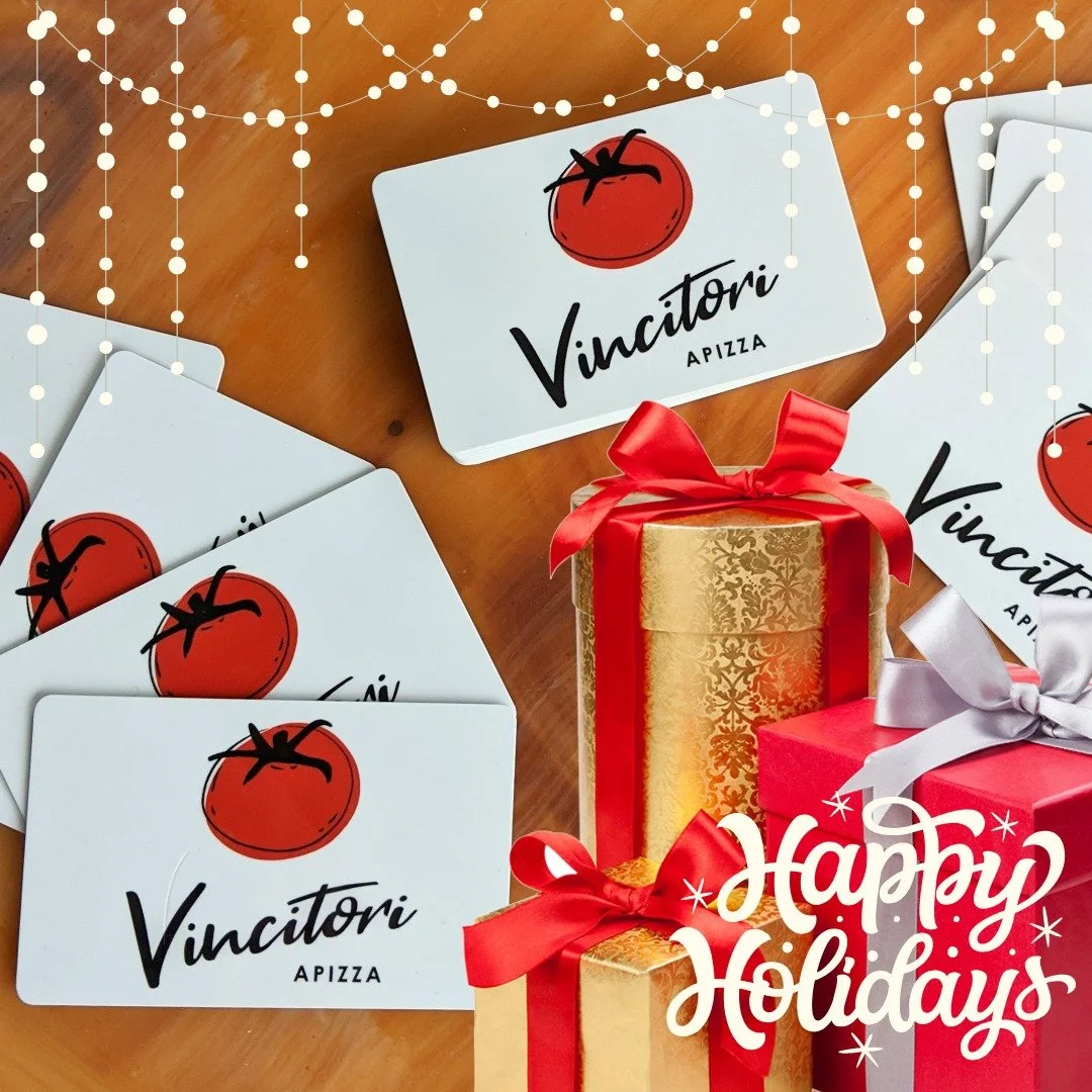 A yummy gift for every holiday this season! Grab a Vincitori 🍕 Gift Card for everyone in your life &gt; Teacher Gifts, the Mailman, the party Host, your Yankee Swap, the In-Laws, or your Favorite Loved One!

VincitoriApizza.com | 860-739-3136 | 294 
