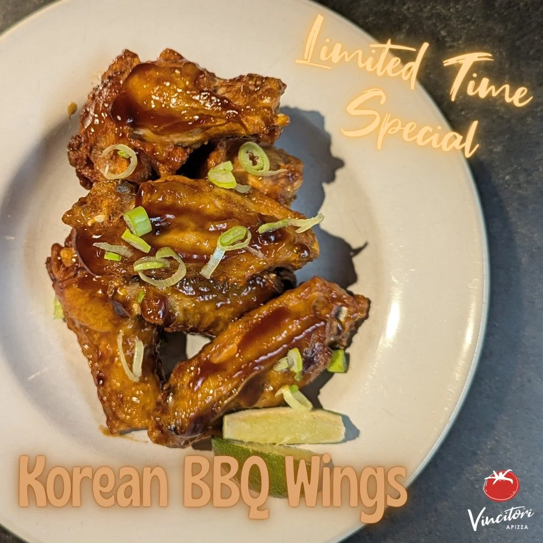 Looking for a little something more to jazz up your Friday night pizza?! These wings are it!

Korean BBQ Wings ~ deep fried chicken wings coated in a finger-licking good, umami-rich, sweet, sticky sauce 😋

Take-out * 860-739-3136 
Eat-In * 294 Main 