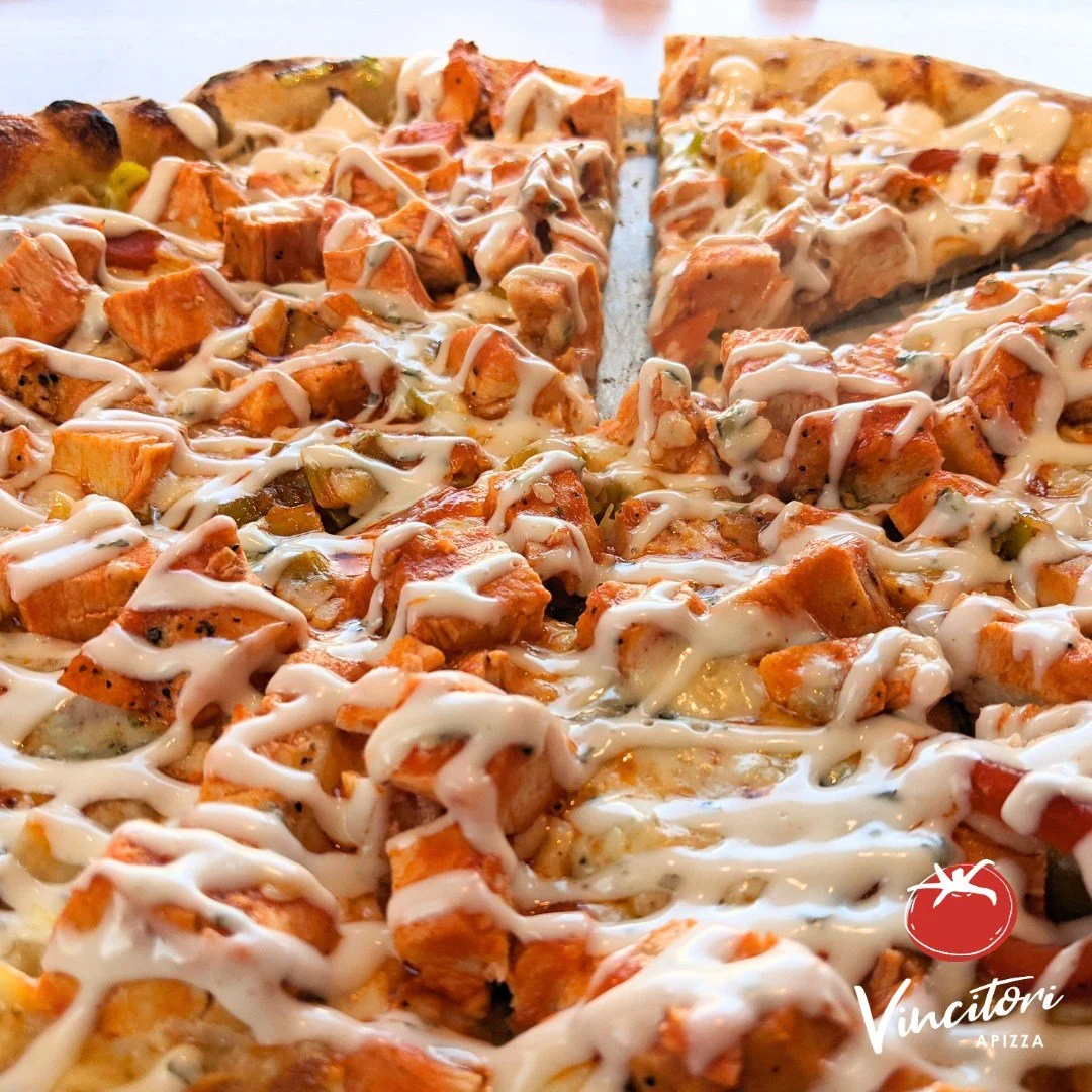 Are you team blue cheese or ranch?!

🌶🍕🌶🍕🌶🍕🌶🍕🌶🍕🌶🍕🌶🍕
Buffalo Chicken plus leeks, roasted red peppers, gorgonzola, signature cheese blend with a ranch drizzle
🌶🍕🌶🍕🌶🍕🌶🍕🌶🍕🌶🍕🌶🍕

VincitoriApizza.com | 860-739-3136 | 294 Main St,