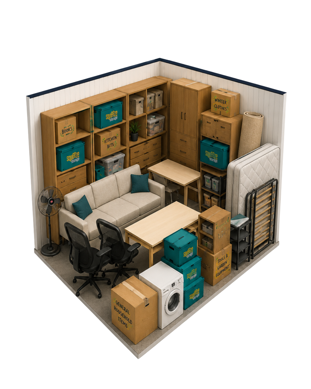 100 sq ft storage unit