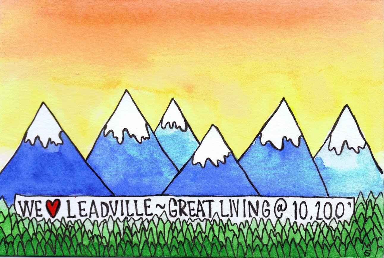 We Love Leadville Sign and Sunset