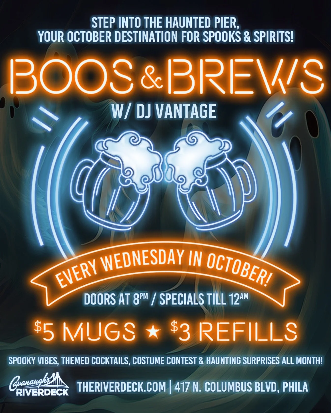 Grab your cloaks & cauldrons, we’re brewing up some SIPS! 💫🍺
It’s Boos & Brews Mug Night! 🧙‍♀️✨ Witches & Wizards Edition! $5 mugs, $3 refills + DJ Vantage + Costume Contest w/$500 in cash & prizes...Come in costum
