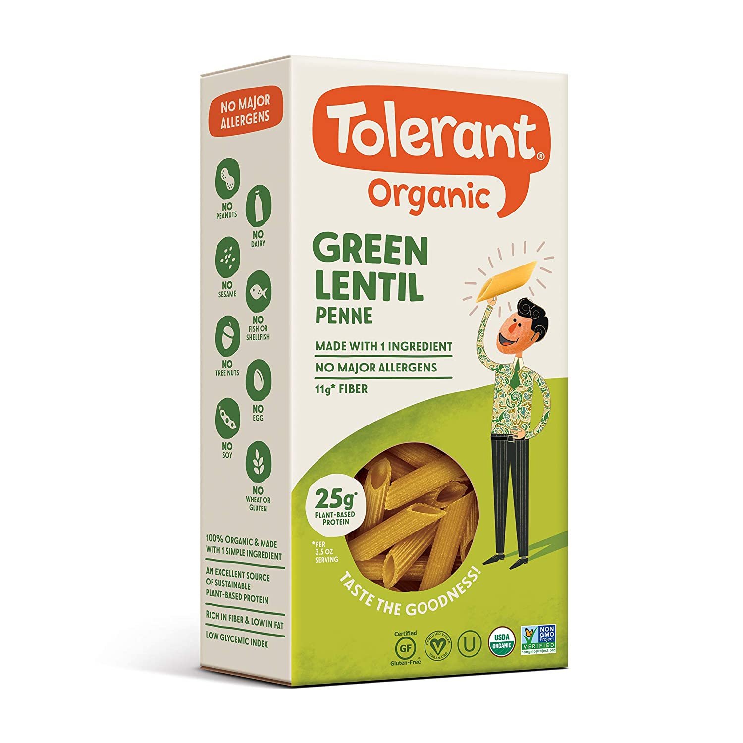 Tolerant Green Lentil Pasta