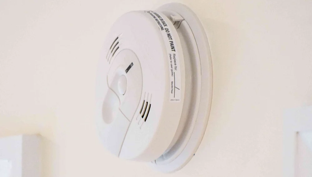 Hardwired interconnected smoke alarm of the type required between a secondary suite and the main dwelling in BC