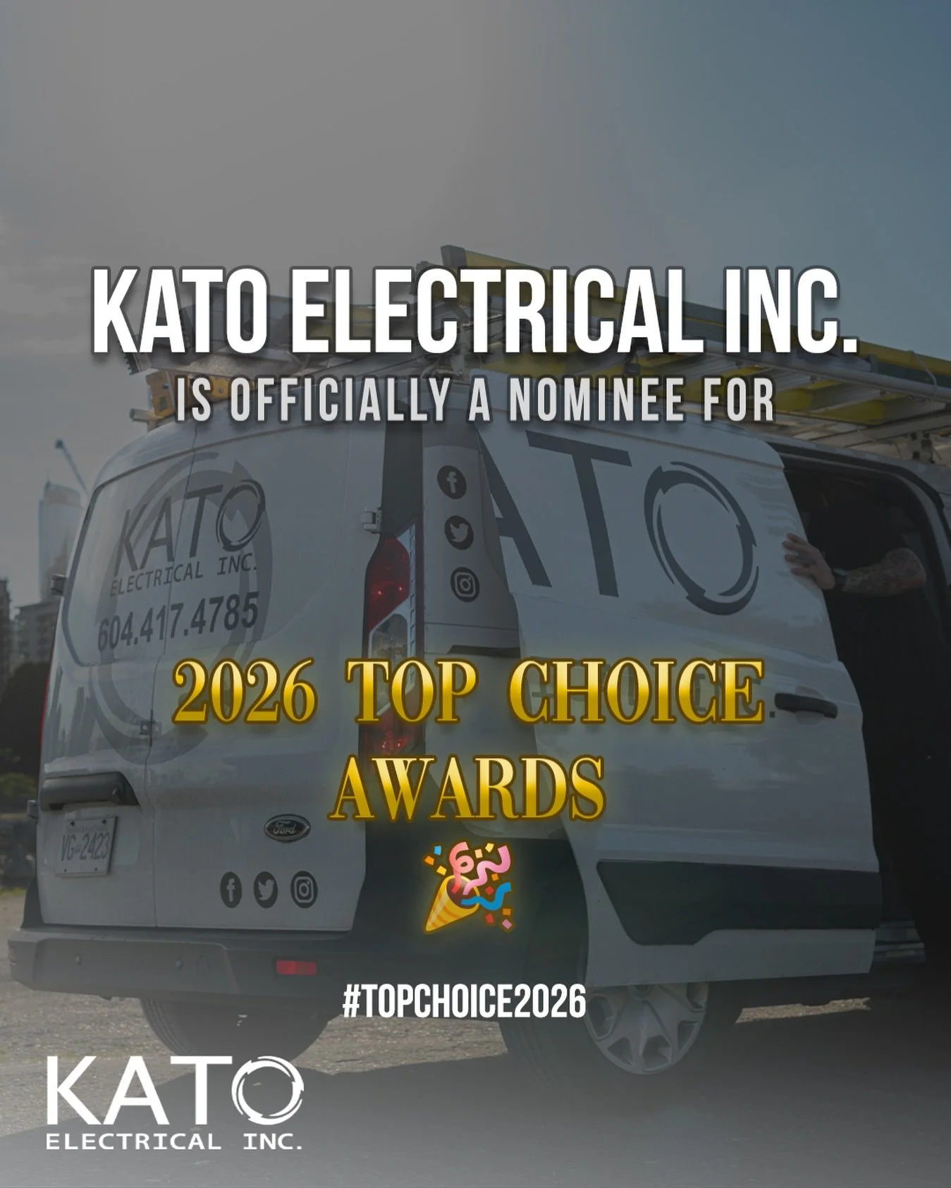🚨 Big News! 🚨
KATO Electrical has been nominated for the 2026 Top Choice Awards! ⚡️🏆

We&rsquo;re incredibly grateful for the support that got us here &mdash; and we&rsquo;d love your help to bring this win home! 💛

Thank you for trusting KATO El