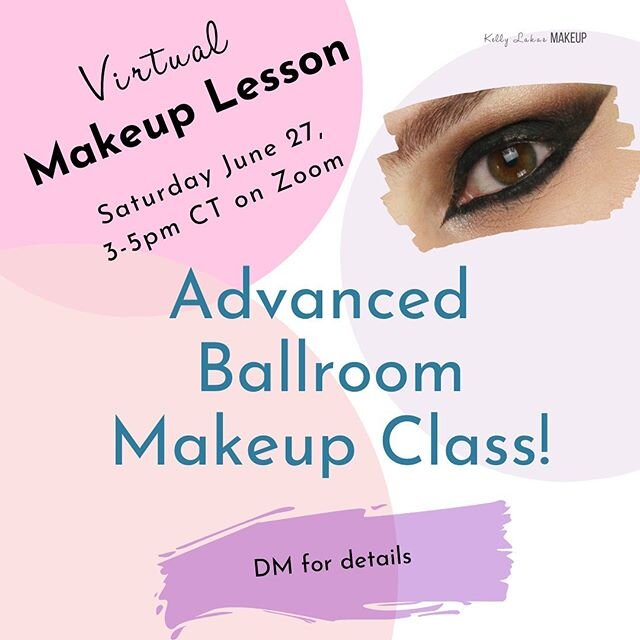 Virtual class tomorrow! DM for details. Winged eyeliner, all the colors, brows that stand out on the dance floor! 
#makeuplesson #ballroomdancemakeup #makeupartist #mua #chicagomakeupartist #ballroomdancer