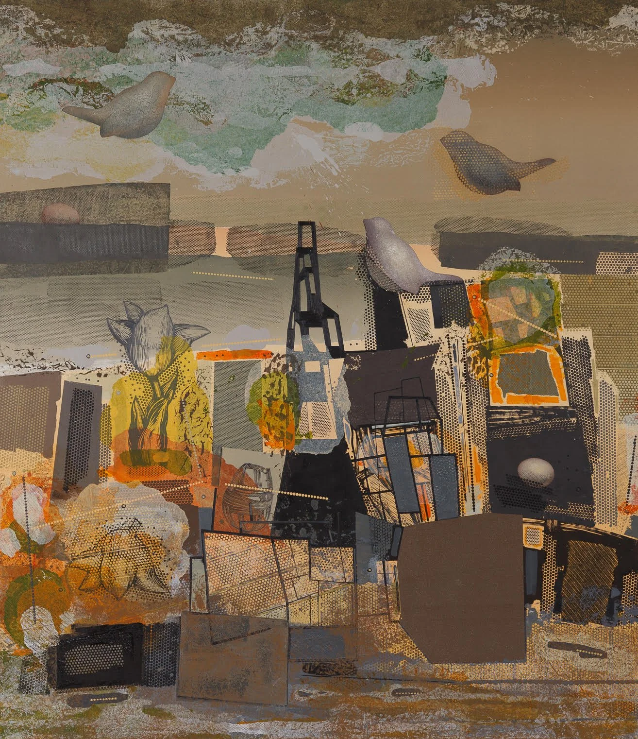   Birds Fly,  2023  Oil on Canvas  48 × 42 inches     