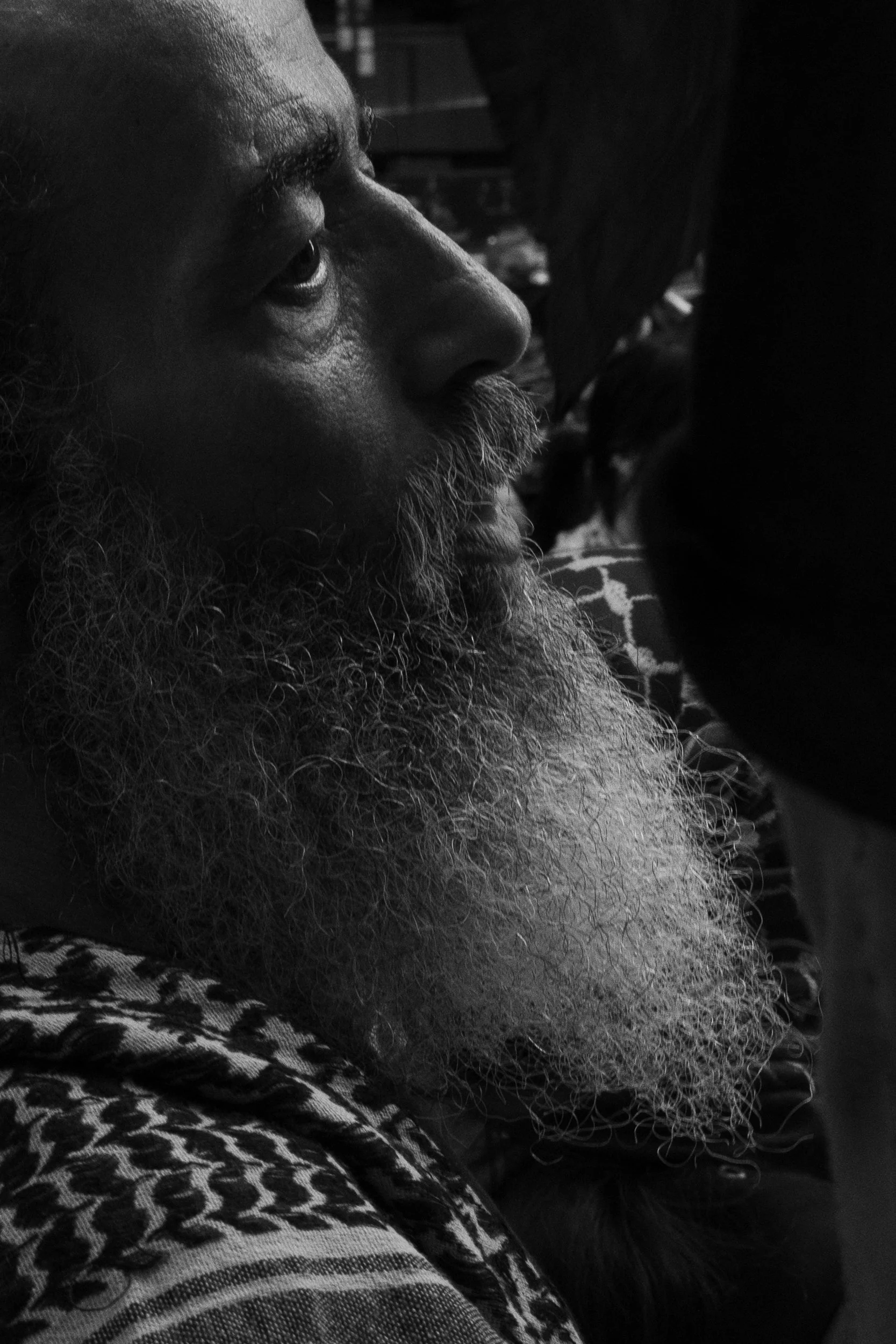 Protestor With Beard, Outside Fox News, 2025