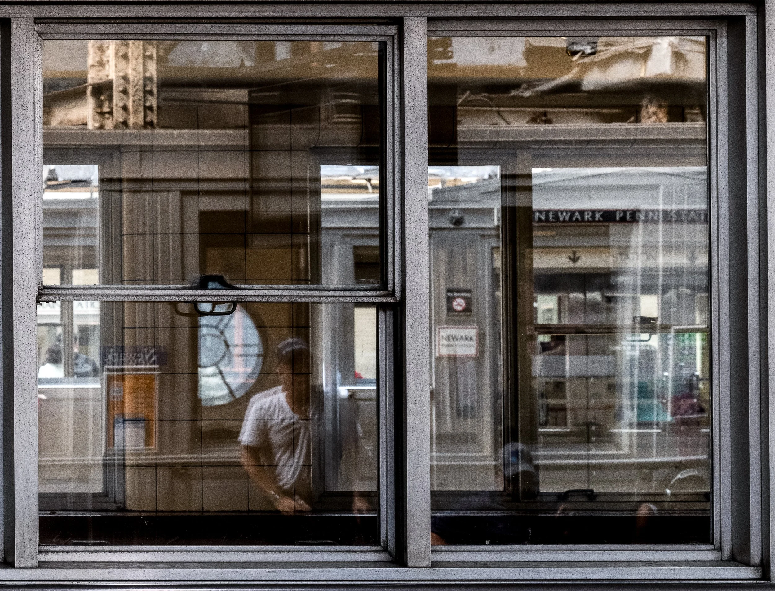 Reflection, Newark Penn Station, June 4, 2026