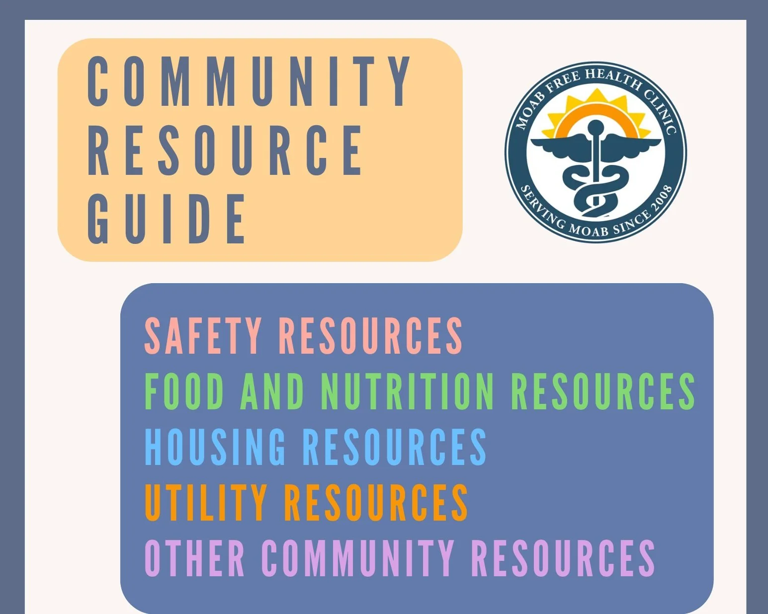 Creating Community Resource Guide Resource Guides — Moab Free Health Clinic