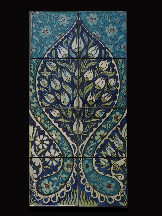 Painted earthenware tile panel for the saloon on Sutlej William De Morgan United Kingdom, c. 1882, Victoria and Albert Museum London