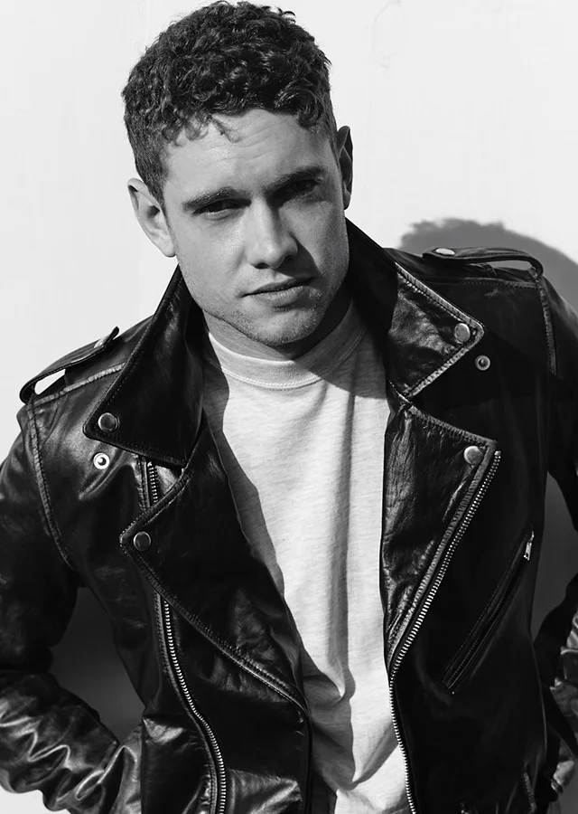Tom Brittney wears Leather Jacket BLK DNM and Top Levi's Red Tab