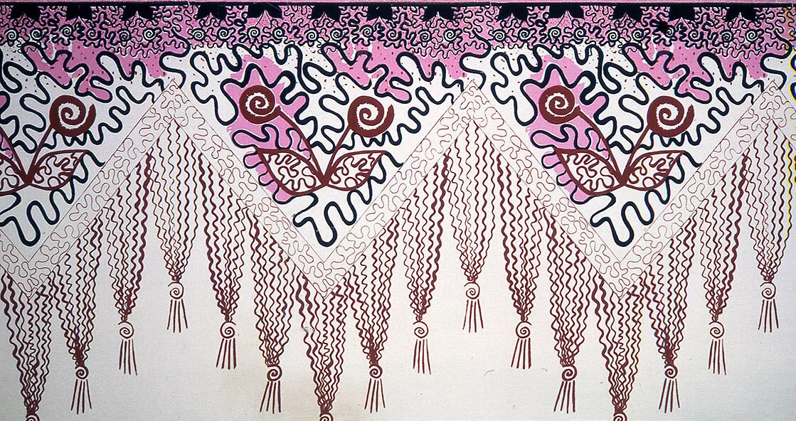 Zandra Rhodes Chevron Shawl Print Circle, 1969