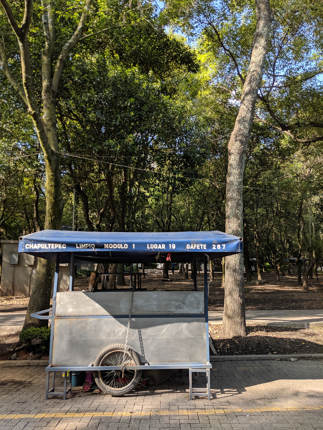 Each cart was marked with where in the park it was allowed to set up.