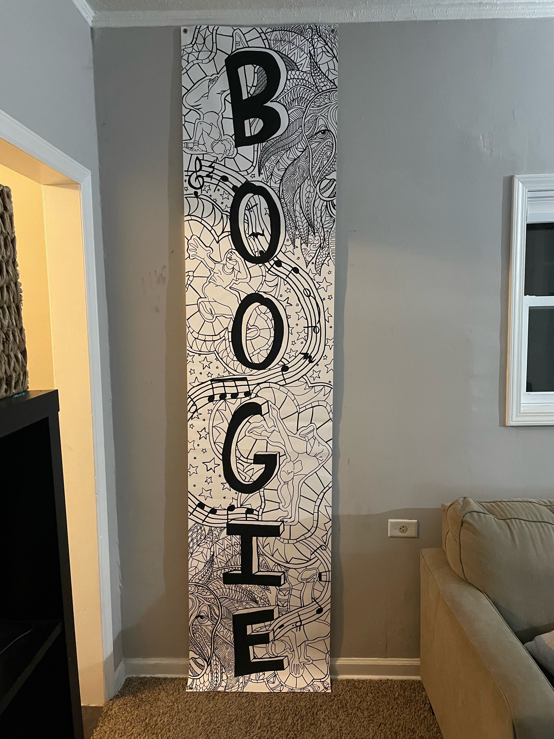 2.5ft x 10ft Hand Painted Mural Banner