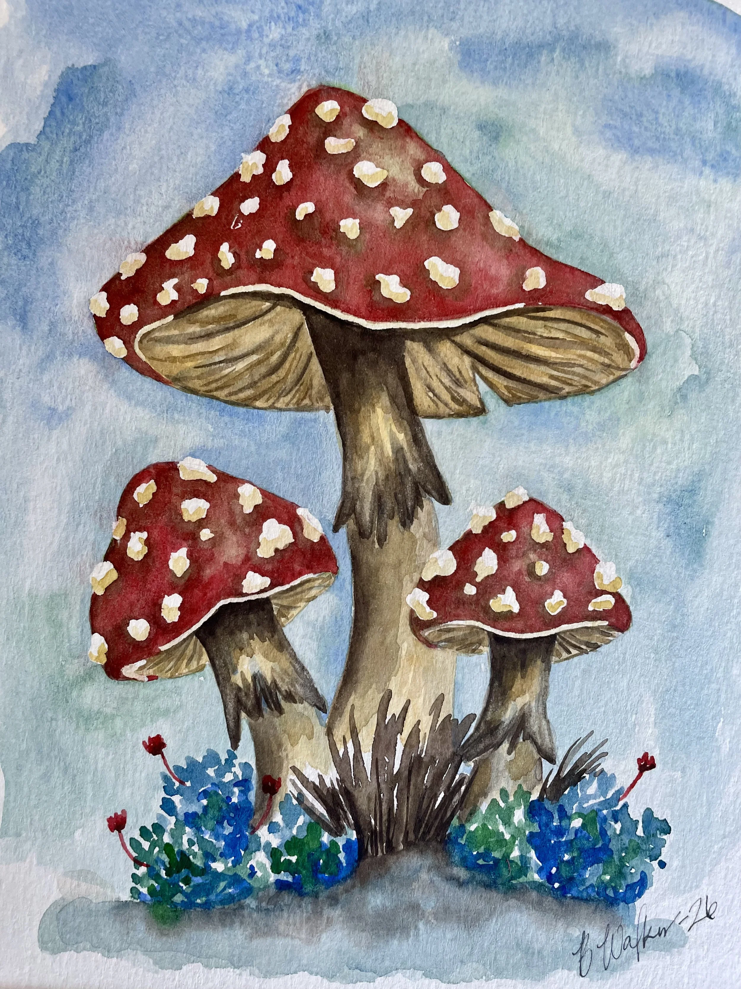 Watercolor Fall Fungus Class 