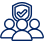 Outline of four people standing together