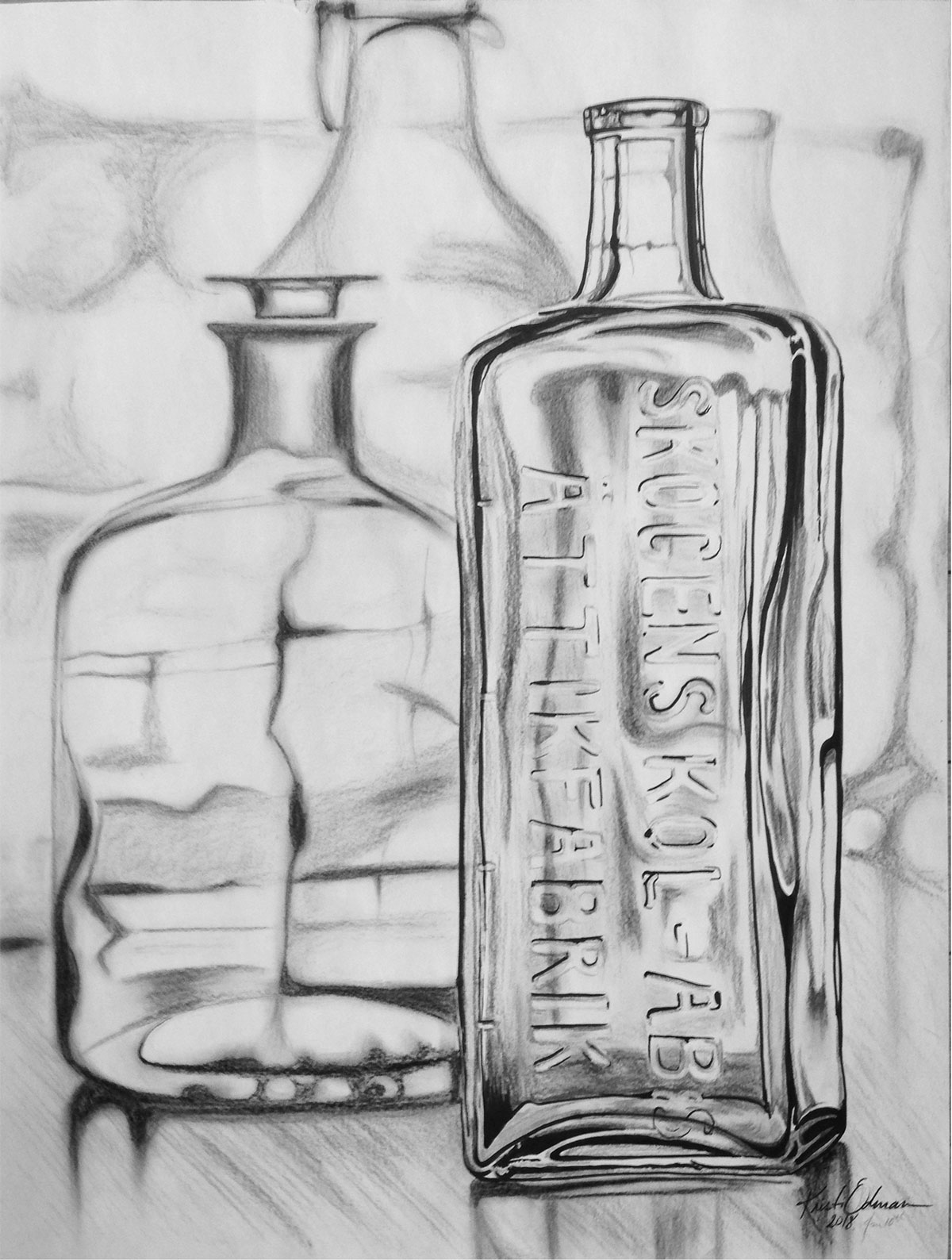 Pencil & Pen - Glass Bottles