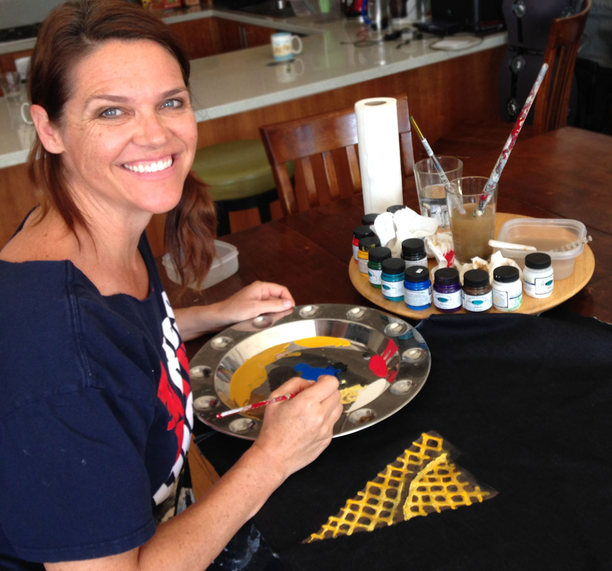 Kristi Painting the Ice Cream Patch